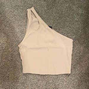 Zara one shoulder ribbed tank top